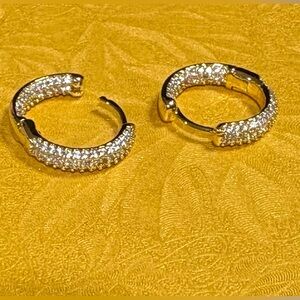 Elegant Gold and Crystal Hoop Earrings